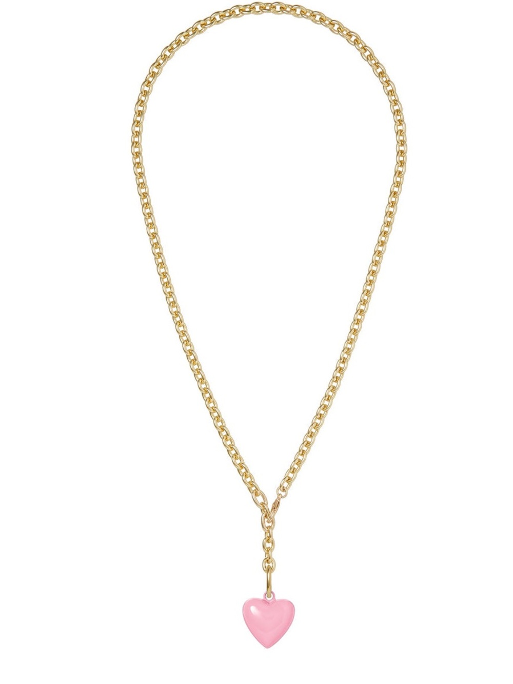 Roxanne Assoulin The Mini Puffy Heart Necklace in Pink NWT